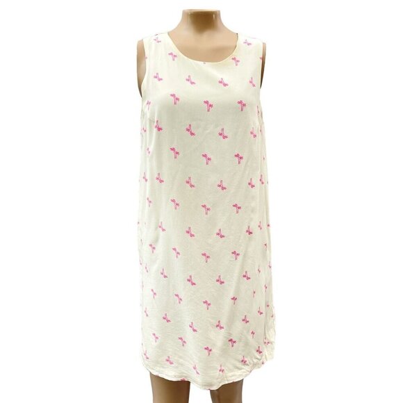 Amanda Uprichard Silk Sleeveless Shift Dress Pink Palm Tree Print Size S - Picture 1 of 10
